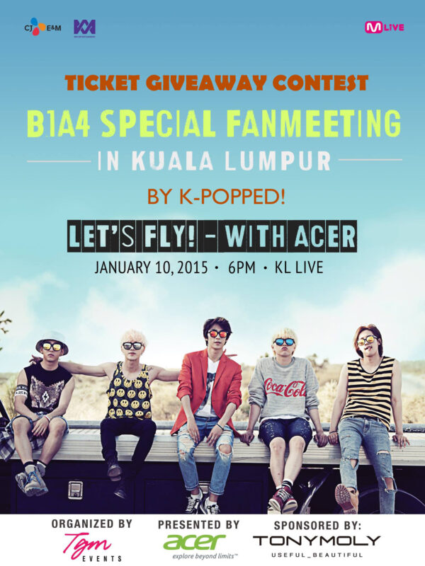 B1A4 Special Fanmeeting in Kuala Lumpur ticket giveaway